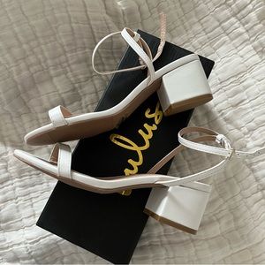 Lulus Julie White Ankle Strap Heels Size 5